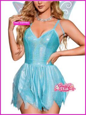 Sexy Halloween Fairy Costume Set Butterfly Wings Elf Cosplay Rave